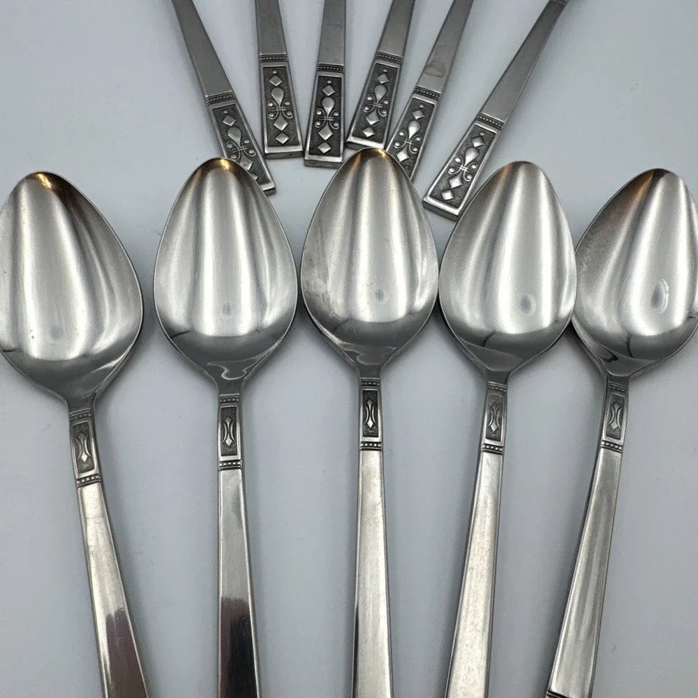 MCM Set 11 Teaspoons By Interpur Cortina Stainless Flatware Made in Japan